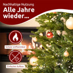 kalb | Künstlicher Weihnachtsbaum, Größe 130-220 cm, PE/PVC Kombination, Realistische Optik, Inklusive Lichterkette mit LED, Schnee-Effekt, Einfacher Aufbau, Wiederverwendbar 160cm